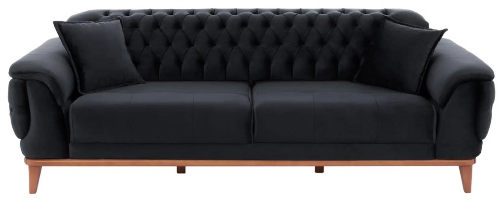 Καναπές - Κρεβάτι Bennington 3θέσιος Μαύρο 240x95x80 εκ. 240x95x80 εκ.