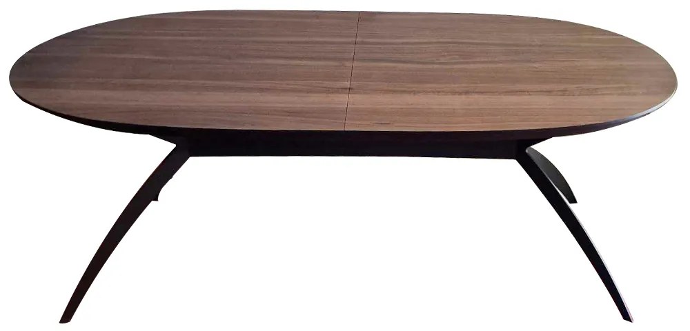 ArtekkoTokyo Τραπέζι Οβαλ Επεκτεινόμενο από Αμερικάνικη Καρυδιά με Μαύρα Μεταλλικά Πόδια (200+45+45+45x103x76)cm