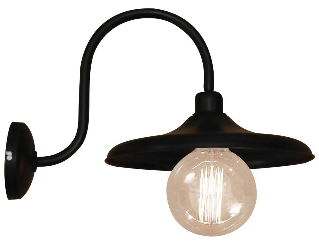 Φωτιστικό Τοίχου - Απλίκα HL-116S-1W ADELA BLACK WALL LAMP - Μέταλλο - 77-2882