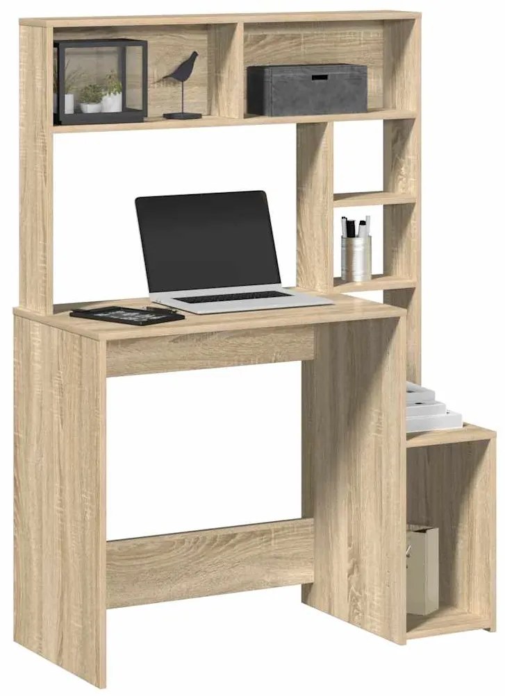 Γραφείο με Ράφια Sonoma Δρυς 100x45x140 εκ. Επεξεργασμένο Ξύλο