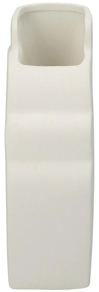 Βάζο Πρόσωπο Λευκό Κεραμικό 14.5x9x17cm