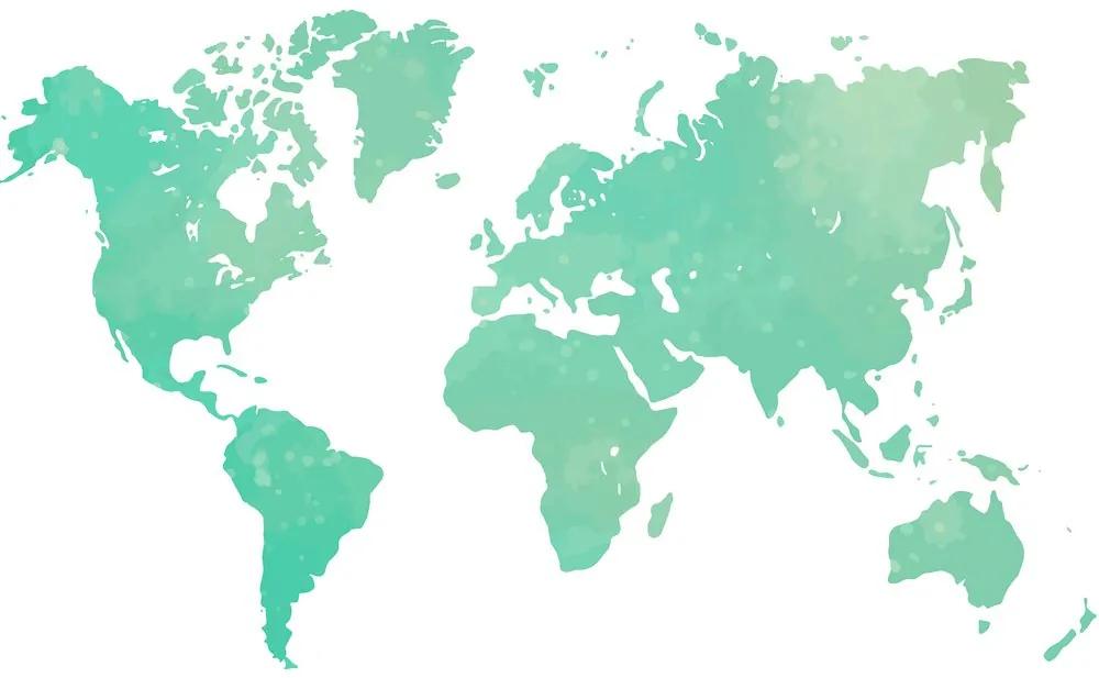 Εικόνα στον παγκόσμιο χάρτη φελλού σε πράσινη απόχρωση - 90x60