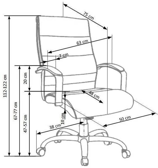 Καρέκλα γραφείου Houston 197, Μαύρο, 112x63x75cm, 22 kg, Με ρόδες, Με μπράτσα, Μηχανισμός καρέκλας: Κλίση | Epipla1.gr