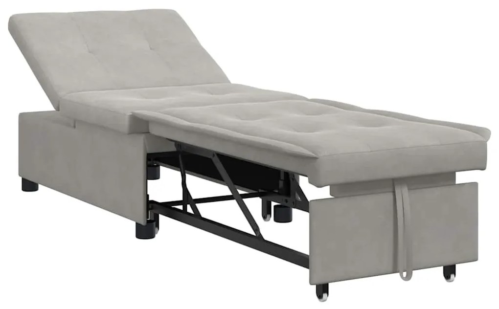 vidaXL Κρεβάτι καναπές Ανοιχτό γκρι 67 x 194 x 82 εκ Υφασμά Μικροΐνας