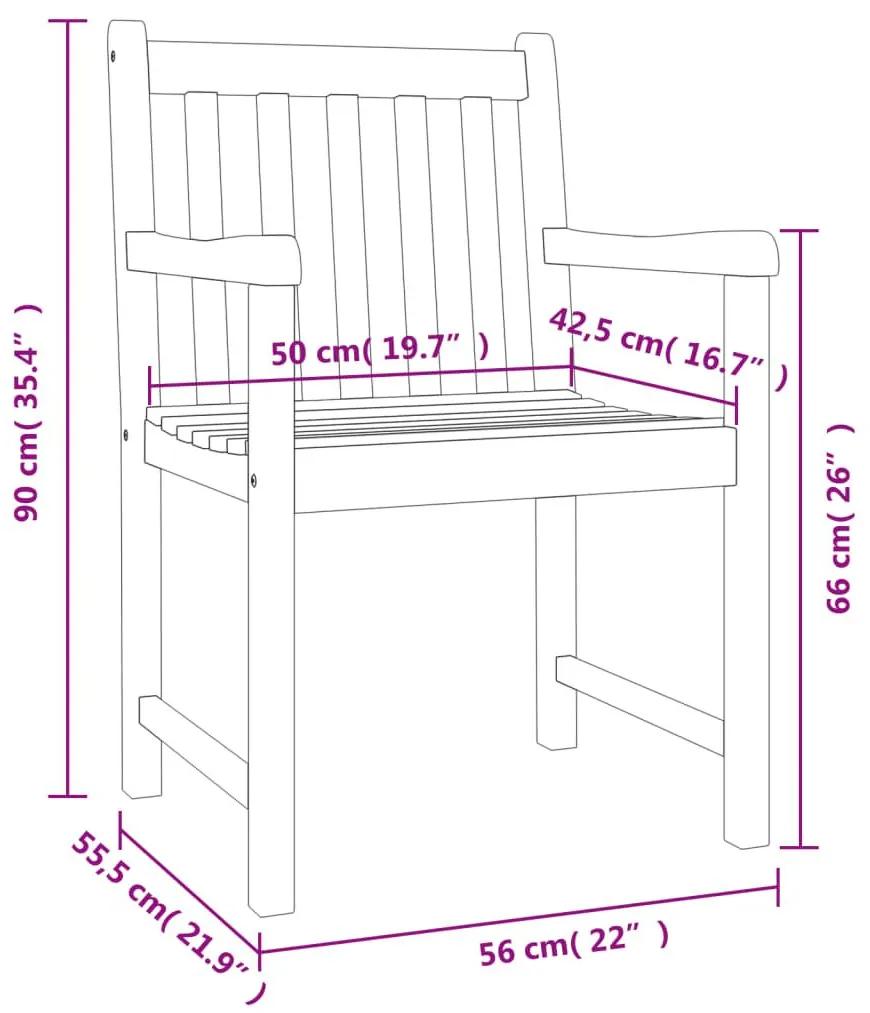 Καρέκλες Κήπου 8 τεμ. 56 x 55,5 x 90 εκ. από Μασίφ Ξύλο Ακακίας - Καφέ