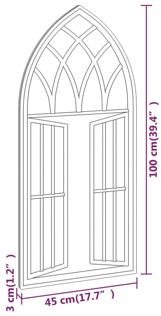 vidaXL Καθρέφτης για Εσωτερικούς Χώρους Μαύρος 100 x 45 εκ. από Σίδερο