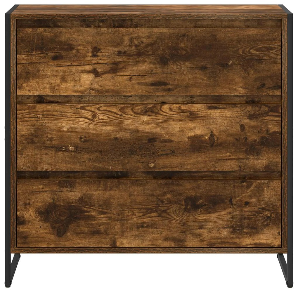 vidaXL Πλαϊνό γραφείο με συρτάρι Καπνιστό Δρύς 79 x 36 x 75.5 εκ.