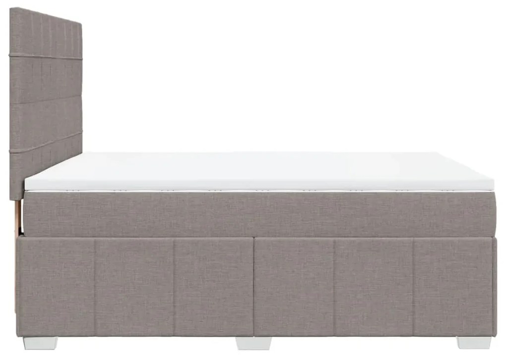 vidaXL Κρεβάτι Boxspring με Στρώμα Taupe 140x200 εκ. Υφασμάτινο