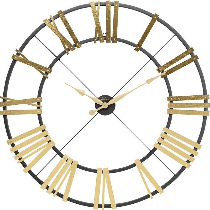 Ρολόι Τοίχου Nevio Με Λατινικούς Αριθμούς Μαύρο-Χρυσό 95 εκ. 95x3x95εκ - Μαύρο