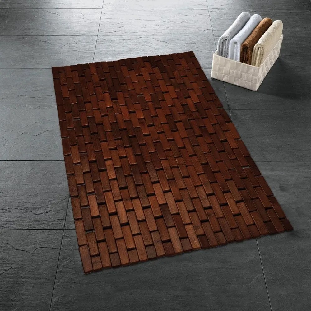 Ταπέτο Μπάνιου Ξύλινο Palito 50x70cm Nutbrown Kleine Wolke 50X70 Bamboo