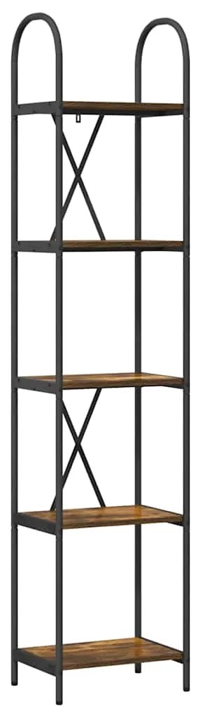 vidaXL Ράφι Βιβλίων Καπνιστή δρυς 40 x 30 x 183 εκ Επεξεργασμένο ξύλο