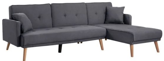 ΓΩΝΙΑΚΟΣ ΚΑΝΑΠΕΣ ΚΡΕΒΑΤΙ ΑΝΑΣΤΡΕΨΙΜΟΣ PANTHEA HM3127.01 ΣΚΟΥΡΟ ΓΚΡΙ 263x155x79Υεκ.