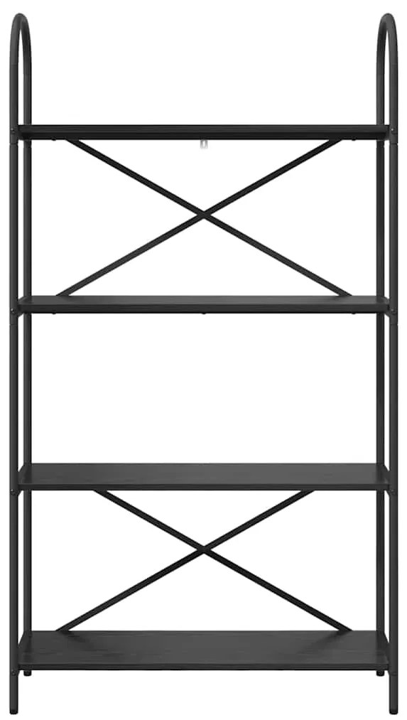 vidaXL Ράφι Βιβλίων Μαύρη Οξυά 80 x 30 x 146 εκ Επεξεργασμένο ξύλο