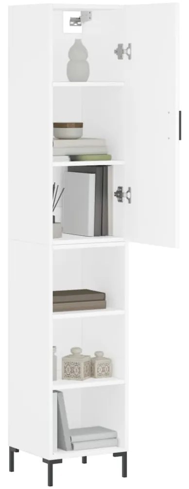 vidaXL Ντουλάπι Λευκό 34,5 x 34 x 180 εκ. από Επεξεργασμένο Ξύλο