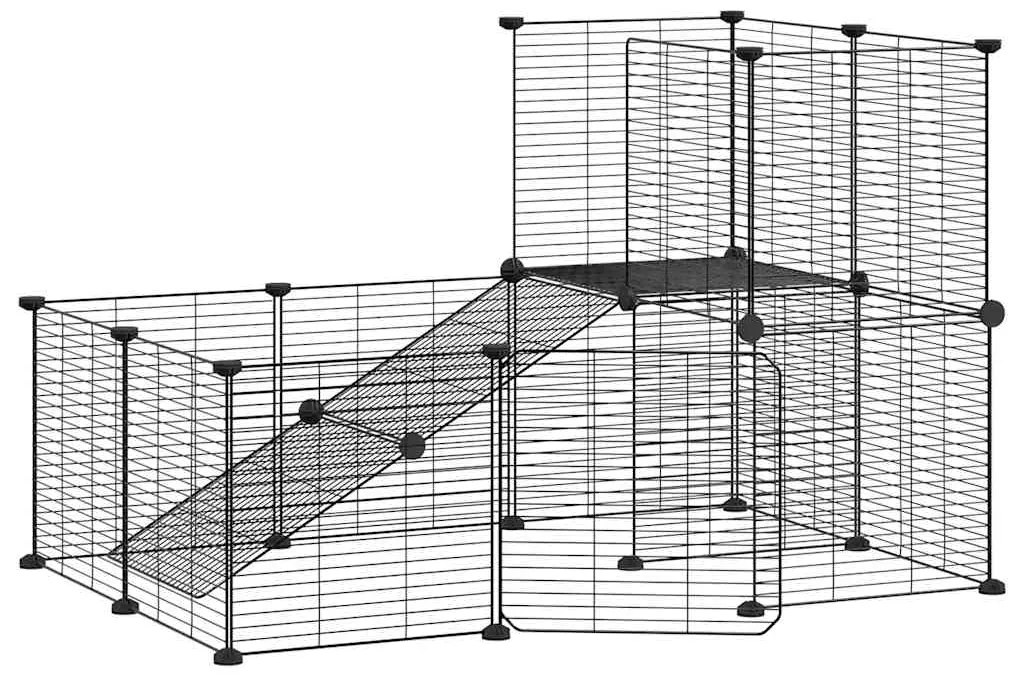 vidaXL Κλουβί Κατοικίδιων με 20 Πάνελ + Πόρτα Μαύρο 35 x 35εκ Ατσάλινο