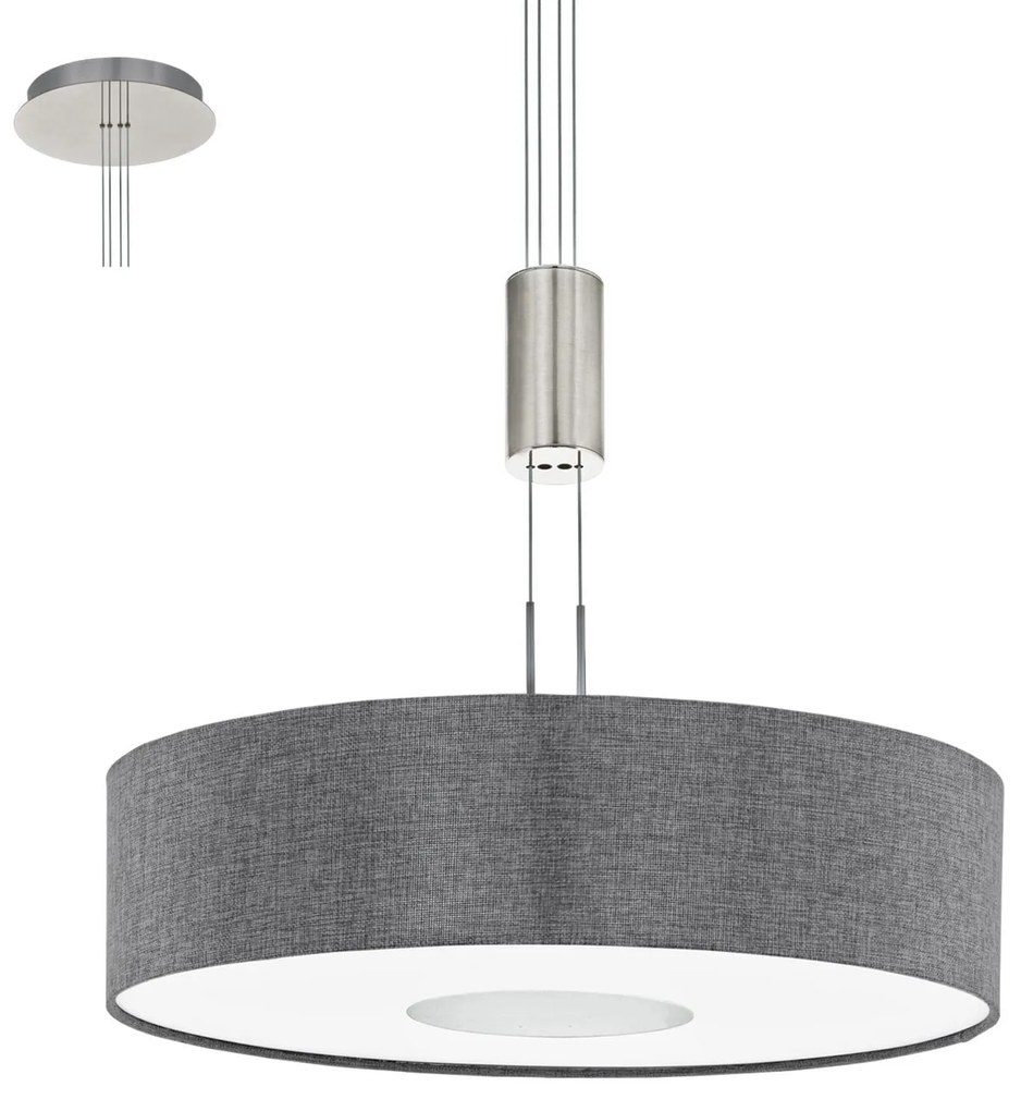 Φωτιστικό Οροφής Led Romao 95348 Grey Eglo Metal, Fabric