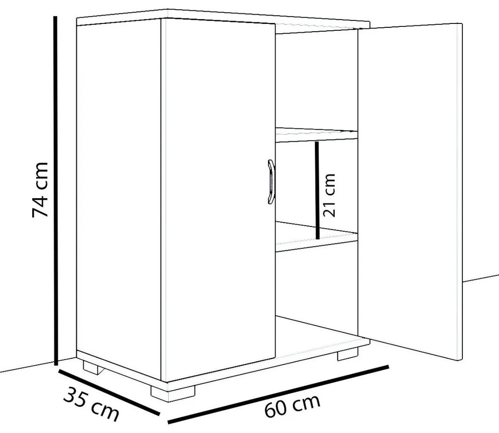 Παπουτσοθήκη MASEGO Λευκό Μοριοσανίδα 35x72x80cm - 14870026 - 14870026