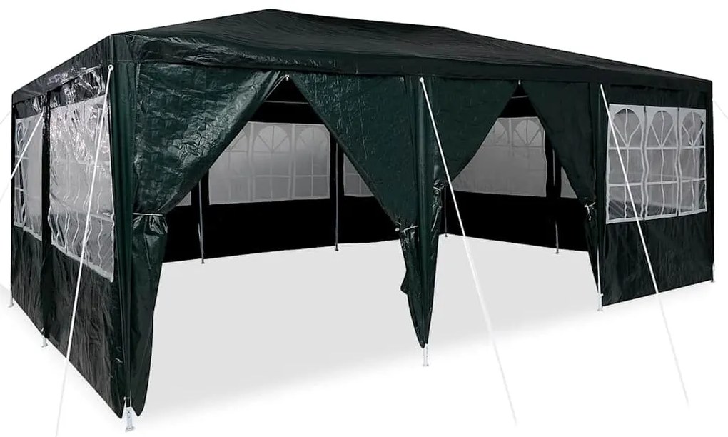 vidaXL Σκηνή Πάρτυ Πράσινο και Λευκό 600 x 400 x 266 εκ