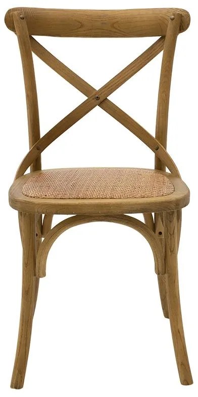 Καρέκλα Reid ξύλο καρυδί-έδρα καφέ rattan 45x55x87 εκ.