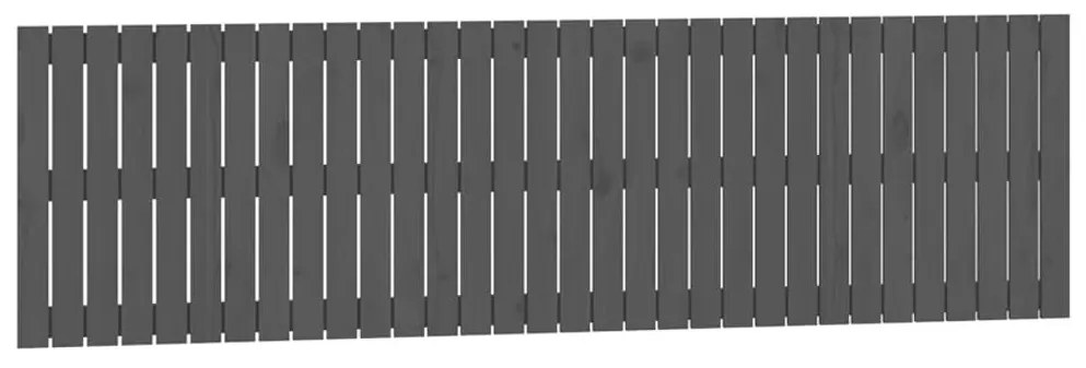 vidaXL Κεφαλάρι Τοίχου Γκρι 204 x 3 x 60 εκ. από Μασίφ Ξύλο Πεύκου