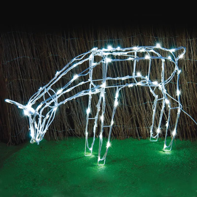 "FEEDING REINDEER" 100 LED ΣΧΕΔ. ΛΑΜΠ ΣΕΙΡΑ CW ΑΝΤ.31VDC &amp; 8 ΠΡΟΓΡ. IP44, 70x14x41cm 5m ΛΕΥΚ ΚΑΛ ACA X0810024242