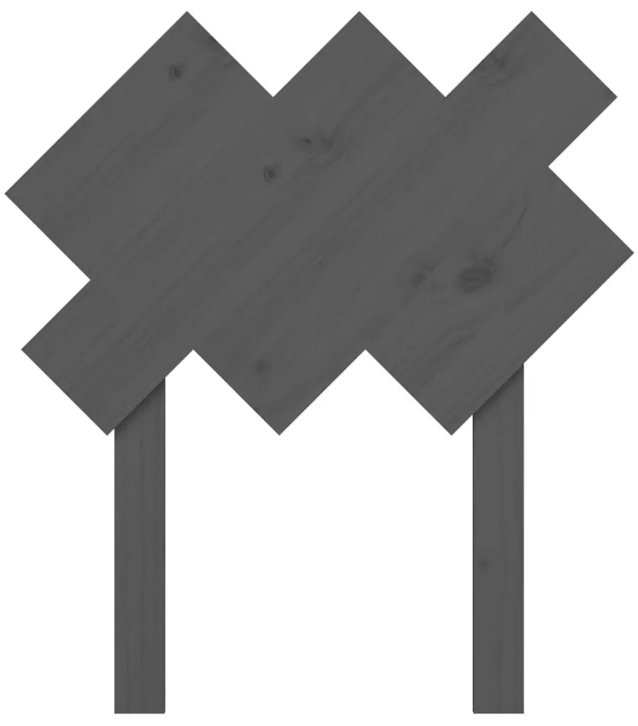 vidaXL Κεφαλάρι Κρεβατιού Γκρι 72,5 x 3 x 81 εκ. από Μασίφ Ξύλο Πεύκου