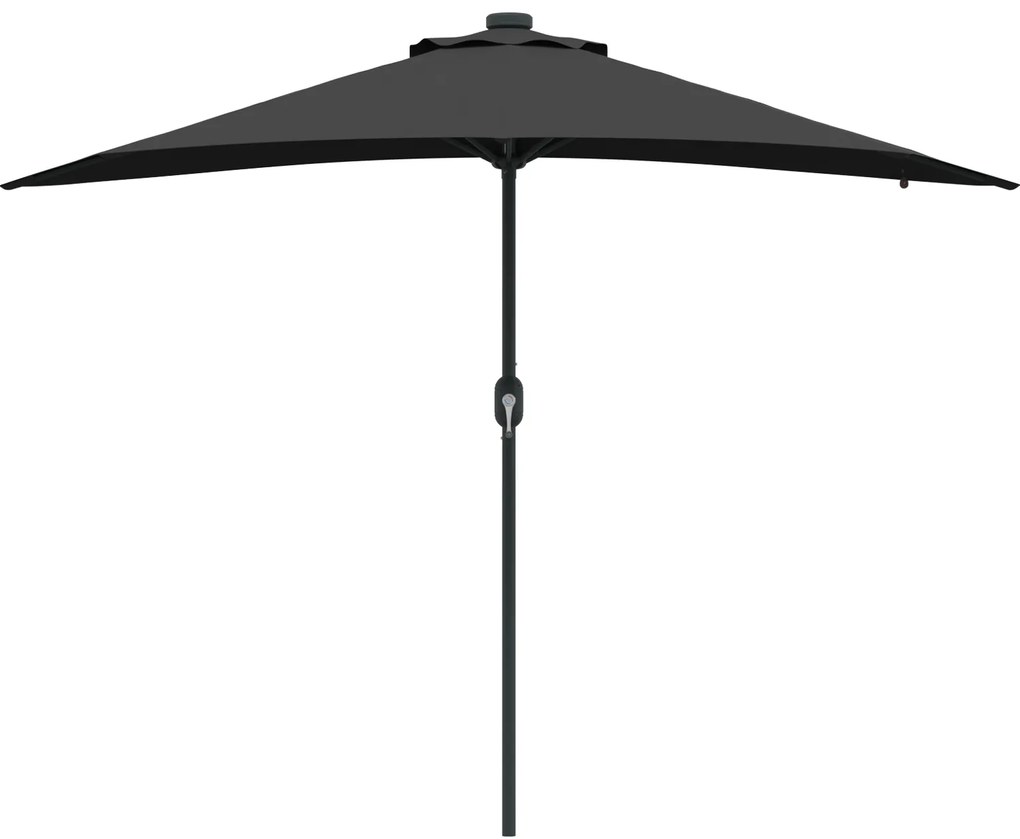 vidaXL Ομπρέλα Κήπου Μαύρο 294 x 150 x 223 εκ ύφασμα