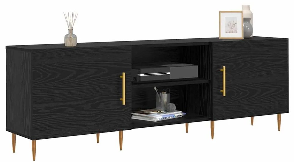 vidaXL Ντουλάπι TV Μαύρη δρυς 150 x 30 x 50 cm Επεξεργασμένο ξύλο