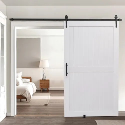 VEVOR Sliding Barn Door with Hardware Kit 1219 x 2134mm MDF Panel PVC Surface