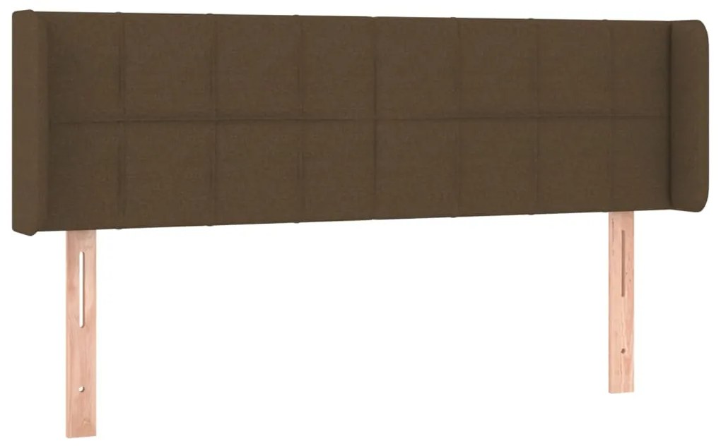 vidaXL Κεφαλάρι Κρεβατιού LED Σκούρο Καφέ 147x16x78/88 εκ. Υφασμάτινο