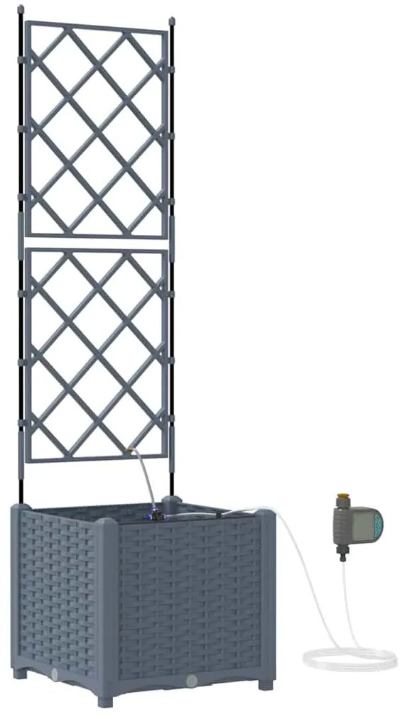 vidaXL Ζαρντινιέρες κήπου Ανοιχτό γκρι 40 x 40 x 142 cm Ατσάλι
