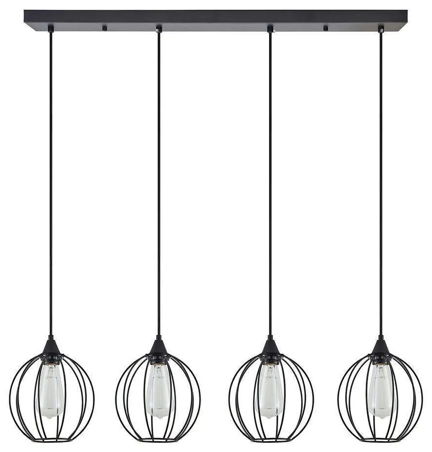 Φωτιστικό Οροφής - Ράγα Adept 77-8759 87x20x300cm 4xE27 60W Black Homelighting