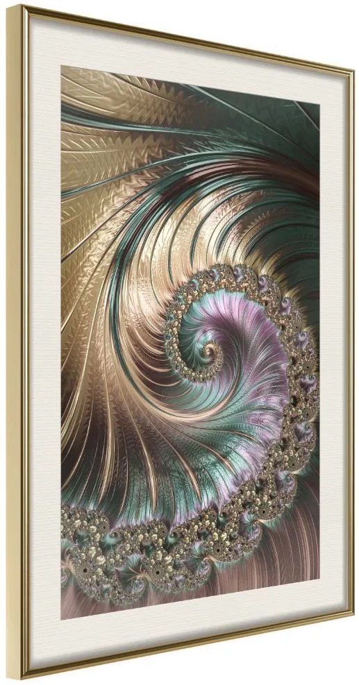 Αφίσα - Iridescent Spiral - 30x45 - Χρυσό - Με πασπαρτού