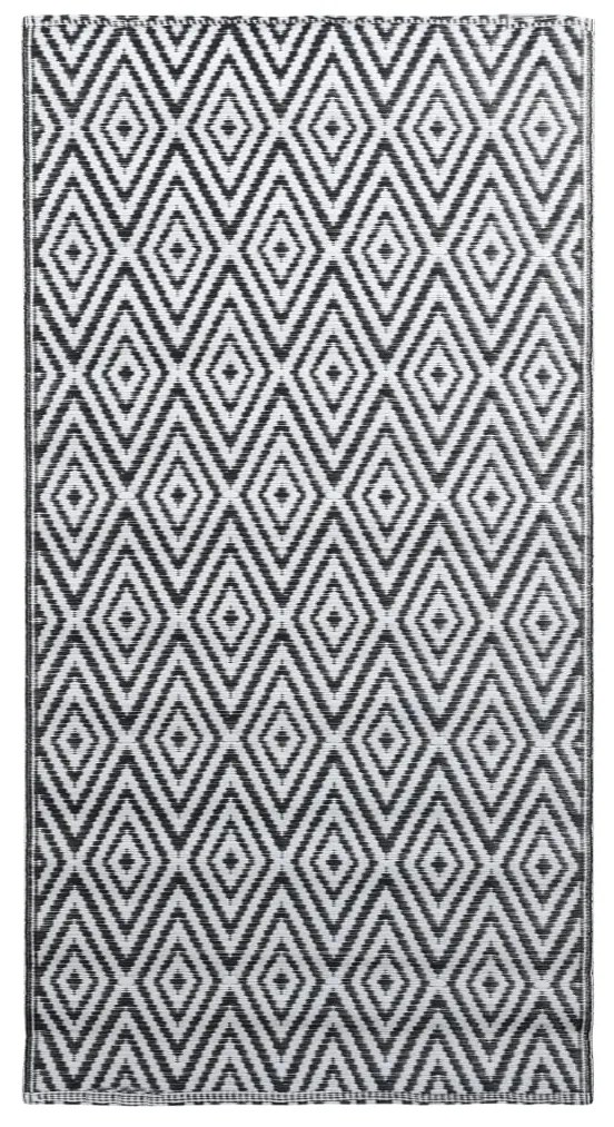 vidaXL Χαλί εξωτερικού χώρου ARAKIL Λευκό και μαύρο 160x230 cm PP