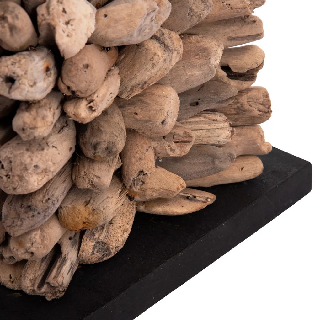 ΕΠΙΤΡΑΠΕΖΙΟ ΦΩΤΙΣΤΙΚΟ ΣΧΗΜΑ ΚΥΒΟΥ TWIGGY HM4425 DRIFTWOOD &amp; ΛΕΥΚΟ ΚΑΠΕΛΟ 24x24x46Υεκ