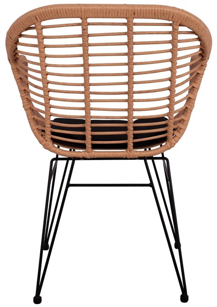 Καρέκλα - Πολυθρόνα ALLEGRA C5450 Μεταλλική με Wicker Μπέζ και Μαξιλάρι 57,5x59x81Υ εκ. 57.5x59x81 εκ.