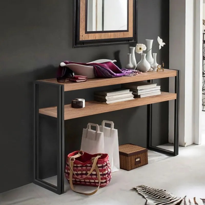 Megapap Κονσόλα Atlas Μεταλλική - Μελαμίνης Atlantic Pine 140x35x80εκ.