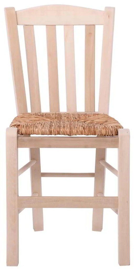 Καρέκλα Άβαφη CASA με Ψάθα Αβίδωτη 42x45x88cm