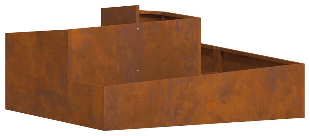 vidaXL Γλάστρα Κήπου Καφέ 100 x 100 x 50 cm Ατσάλι σκληρυθέν στον αέρα