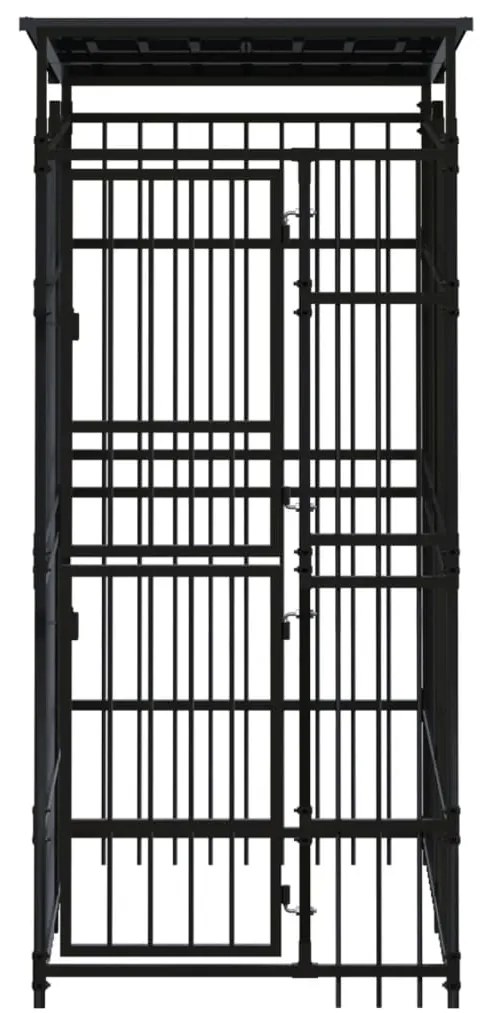 vidaXL Κλουβί Σκύλου Εξωτερικού Χώρου με Ατσάλινη Οροφή 1,84 μ²