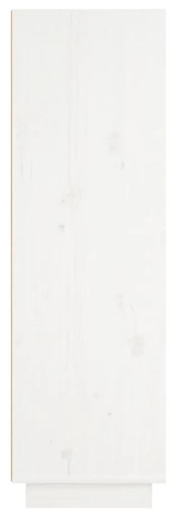 Ντουλάπι Ψηλό Λευκό 37 x 34 x 110 εκ. από Μασίφ Ξύλο Πεύκου - Λευκό