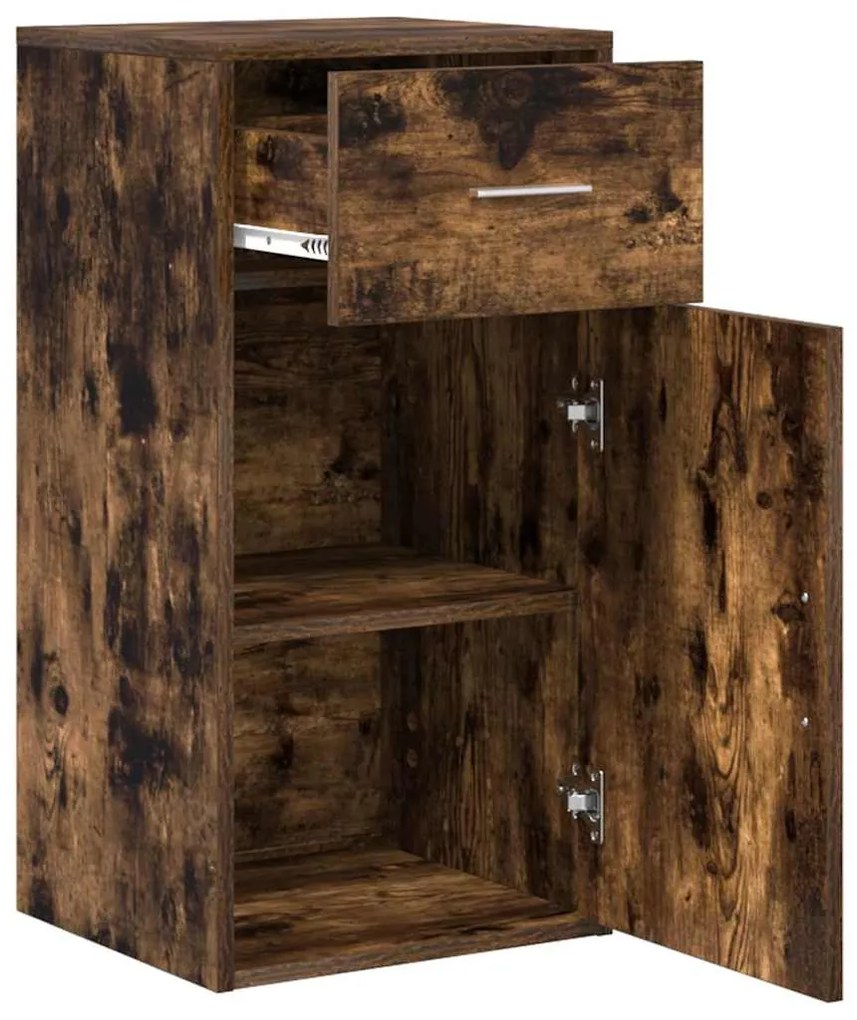 vidaXL Πλαϊνό γραφείο με συρτάρι Καπνιστό Δρύς 38 x 34 x 75 εκ