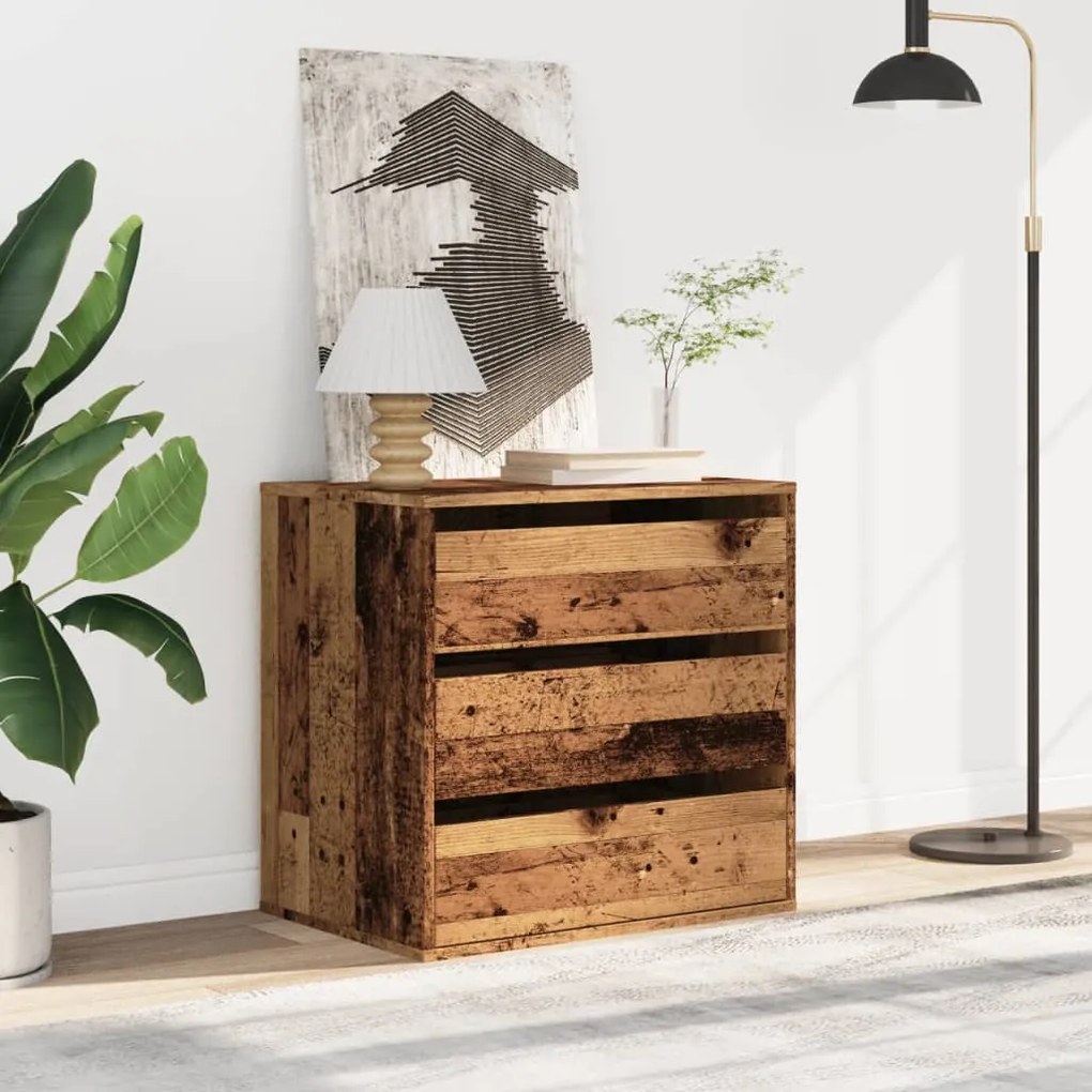vidaXL Συρταριέρα Γωνιακή Όψη Παλαιού Ξύλου 60x41x58 εκ. Επεξεργ. Ξύλο