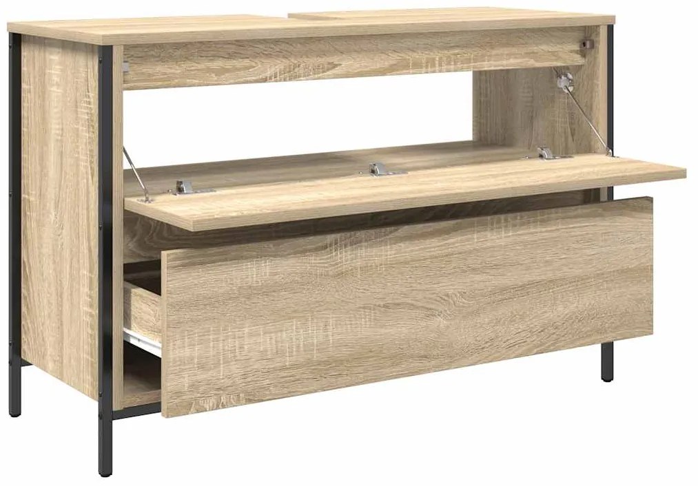 vidaXL Ντουλάπι νιπτήρα μπάνιου με συρτάρια Sonoma Δρυς 90x34,5x60 εκ.