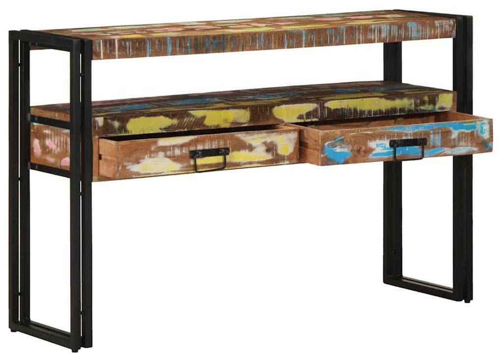 vidaXL Τραπέζι κονσόλας με ράφι 120 x 33 x 75 εκ Στερεό Ανακτηθέν Ξύλο