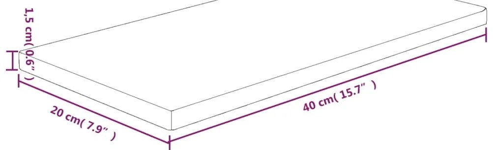 vidaXL Ράφι 40x20x1,5 εκ. από Ακατέργαστο Μασίφ Ξύλο Δρυός