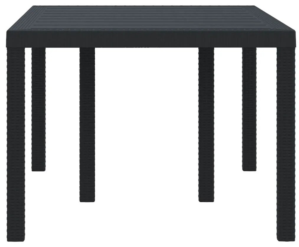 vidaXL Τραπέζι Κήπου Ανθρακί 150x100x73 εκ. Πολυ Ρατάν