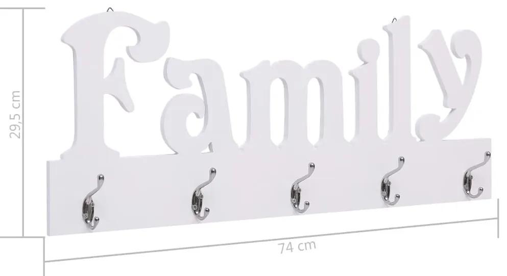 Κρεμάστρα Τοίχου «FAMILY» 74 x 29,5  εκ. - Λευκό