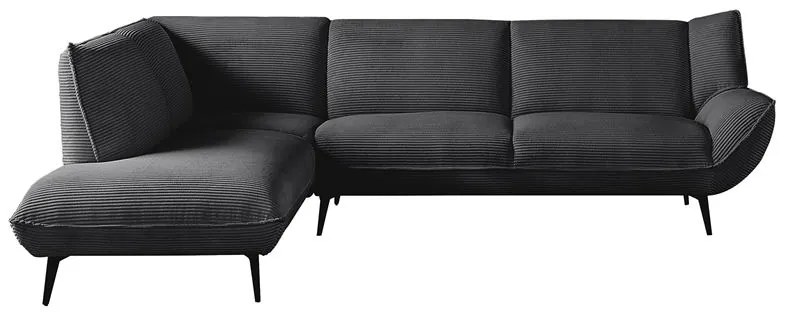 WOODWELL EMERALD Καναπές Σαλονιού Δεξιά Γωνία, Ύφασμα Κοτλέ Ανθρακί 274x203x82cm H.88cm Ε9419,31