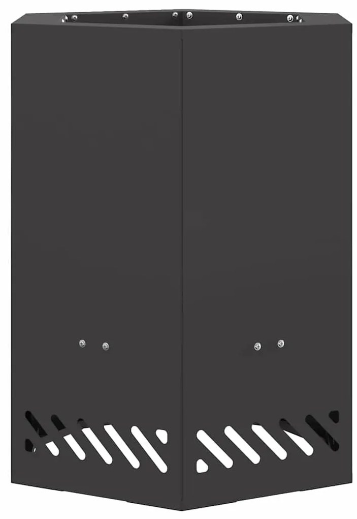 vidaXL Φωτιά Μαύρο 38 x 38 x 51 cm Κρύα έλαση από χάλυβα